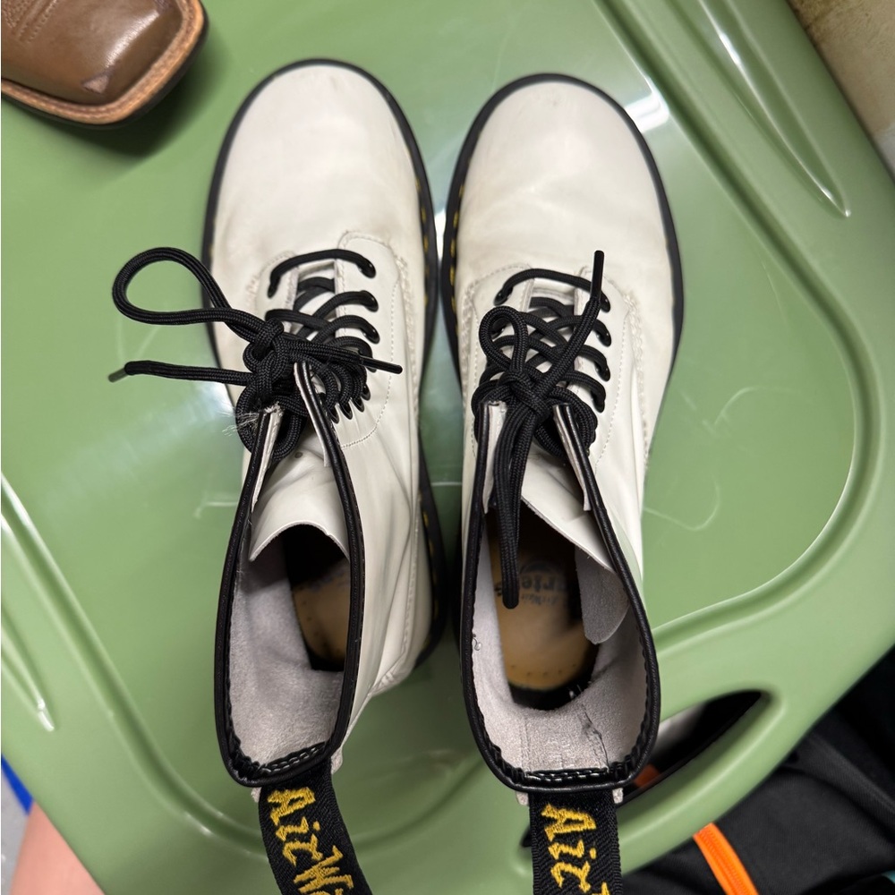 Dr. Martens White Leather Boots